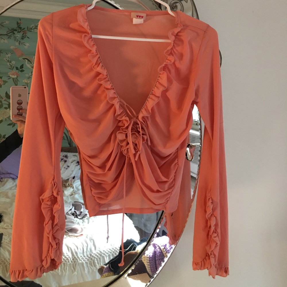 Lace-up Ruffle Top
